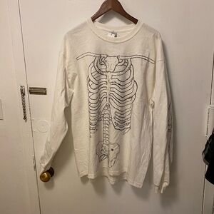 Skeleton Graphic Long Sleeve Shirt - Cream